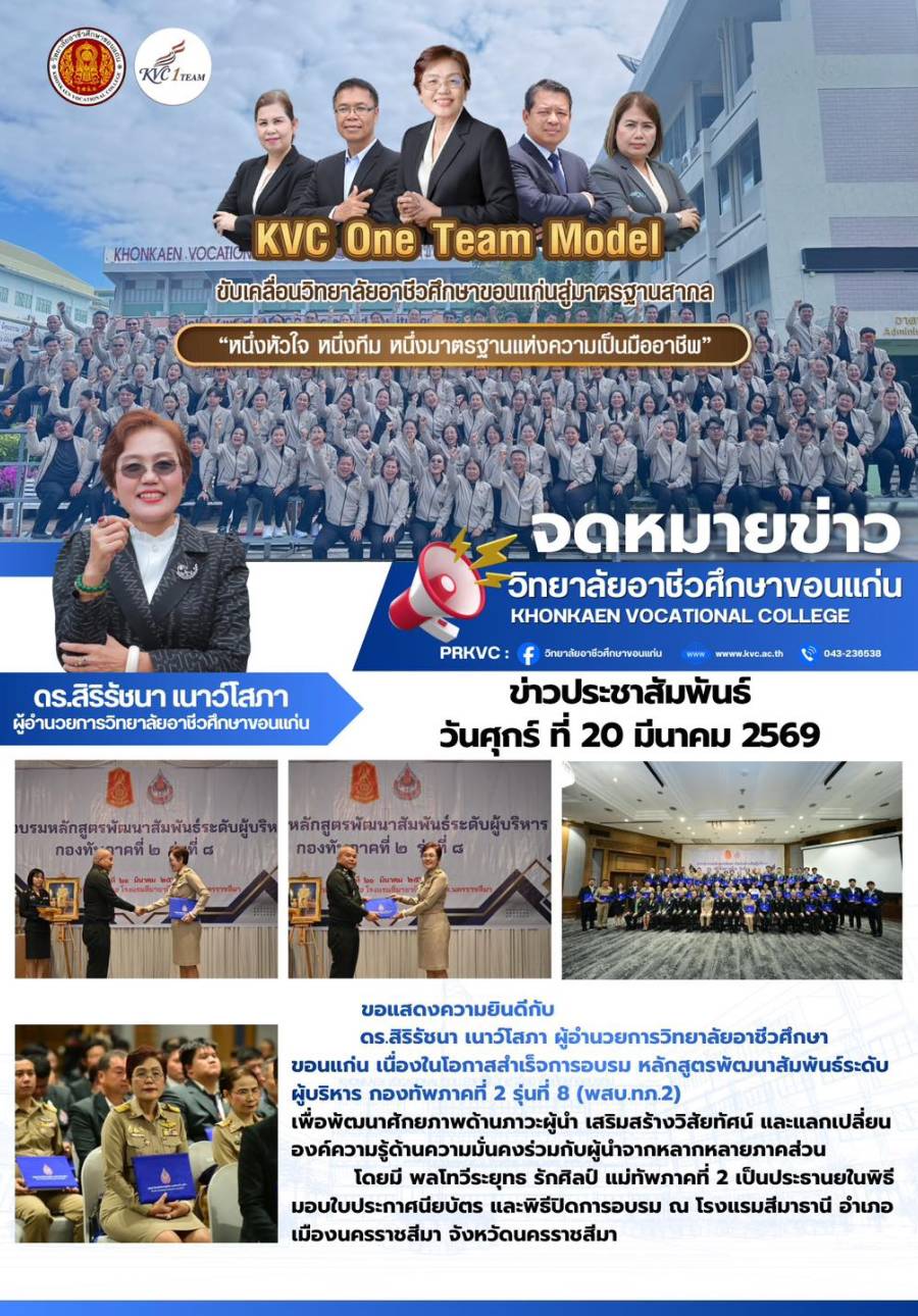 การอบรม หลักสูตรพัฒนาสัมพันธ์ระดับผู้บริหาร กองทัพภาคที่ 2 รุ่นที่ 8 (พสบ.ทภ.2) เพื่อพัฒนาศักยภาพด้านภาวะผู้นำ เสริมสร้างวิสัยทัศน์ และแลกเปลี่ยนองค์ความรู้ด้านความมั่นคง