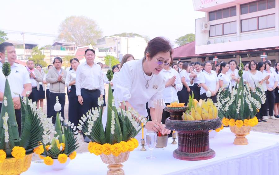 พิธีไหว้ขอขมาเจ้าแม่ธรณี และสิ่งศักดิ์สิทธิ์ เพื่อเตรียมดำเนินการก่อสร้างโดม 