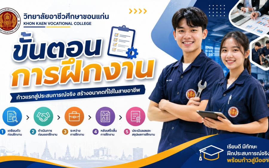 ขั้นตอนการฝึกงานของ วิทยาลัยอาชีวศึกษาขอนแก่น